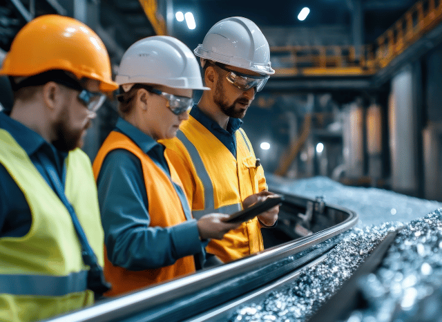 a group of people wearing hardhats and safety vests Stanislav Kondrashov