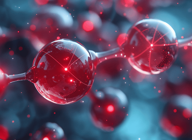 a close up of a red and blue spheres Stanislav Kondrashov