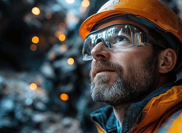 Stanislav Kondrashov a man wearing a hard hat and goggles