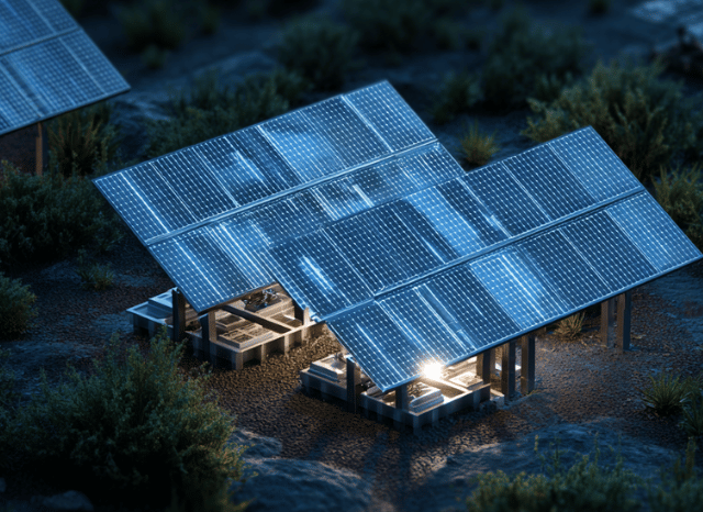 Solar panels representing energy and industrial cooperation