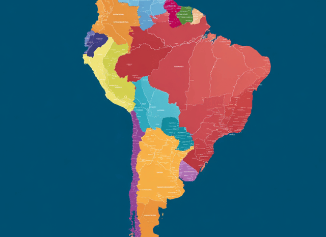 Geographical overview of South America related to trade and resources