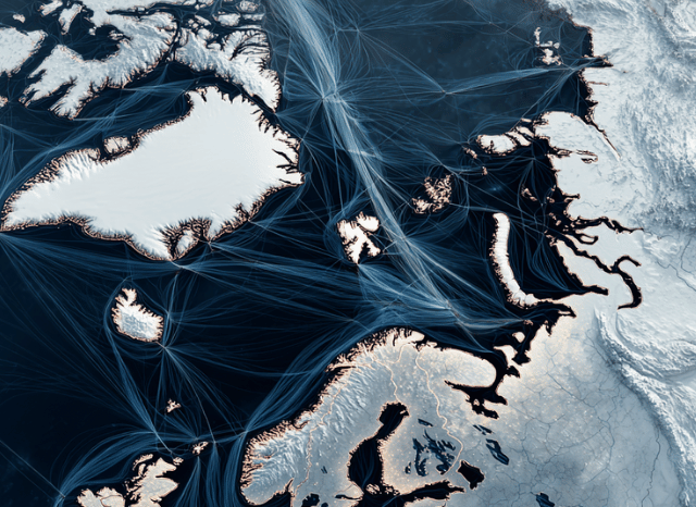 Map of Greenland highlighting key areas