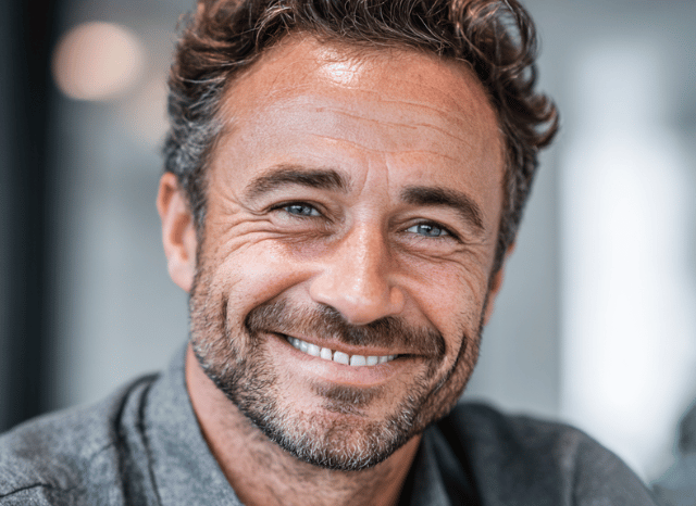 A 40 year old confident man