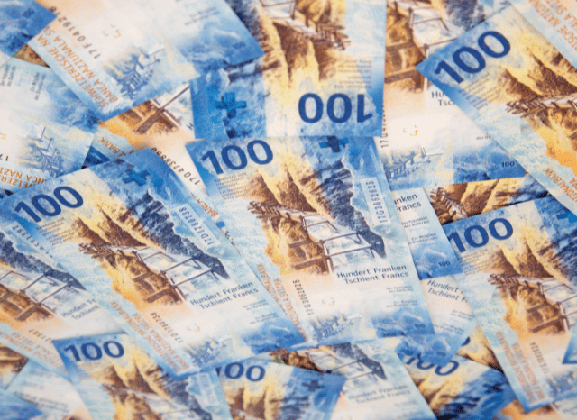 Swiss franc currency and national monetary reference
