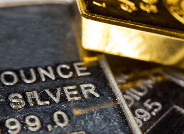 Silver ounce comparison with gold in commodities context