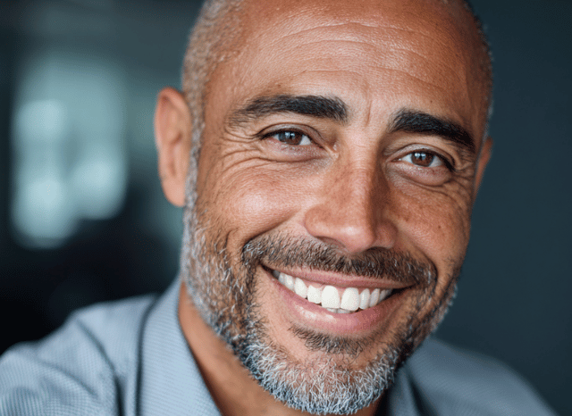 A 40 year old smiling professional man