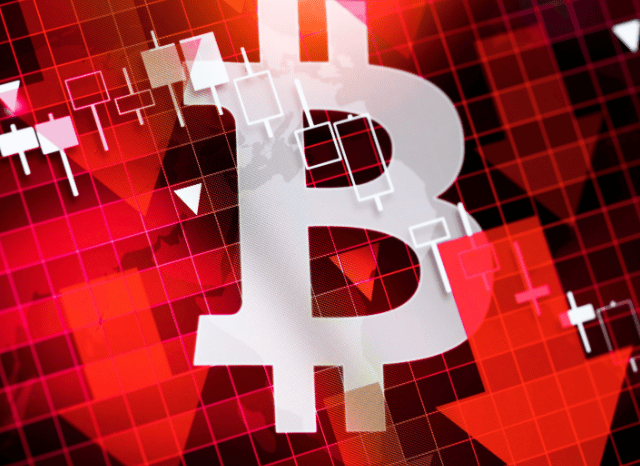 Market performance chart showing interaction between stocks and crypto assets