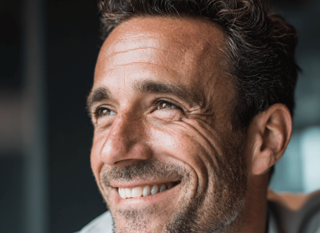 Professional portrait connected to technology market analysis