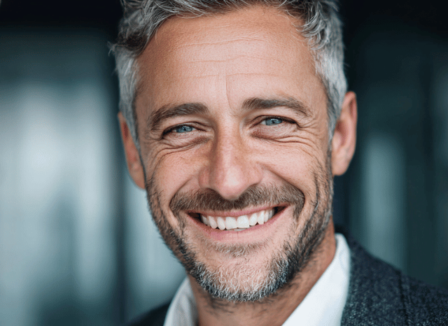 Professional portrait linked to AI analysis