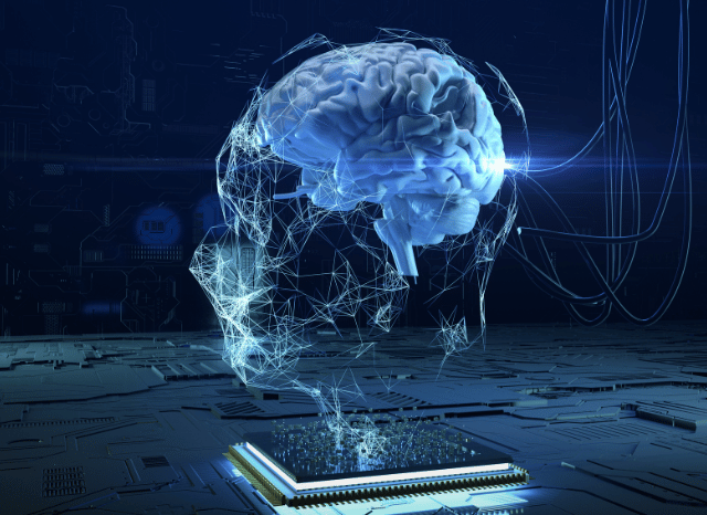 Digital brain concept representing AI development