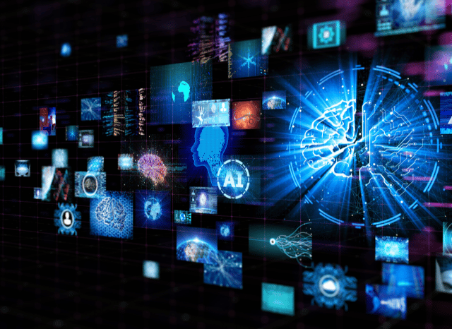 Digital symbols illustrating artificial intelligence systems