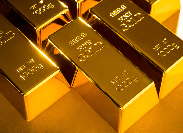 Gold bars reflecting volatility during DAX movements and market downturn scenarios
