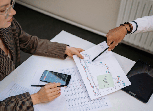 Office environment where analysts monitor international equity markets