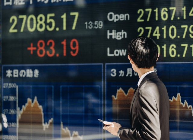 Major international stock indices such as Nikkei 225, DAX, SMI and Dow Jones during market volatility