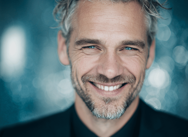 A professional man smiles