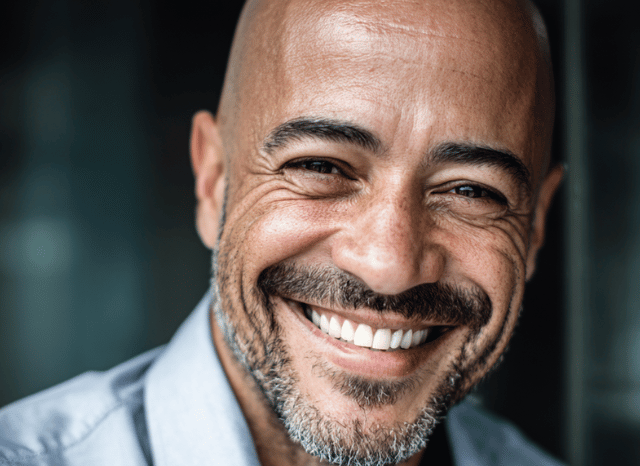 A professional man smiles with confidence