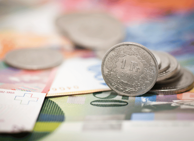 Swiss franc cash used in domestic and international financial markets