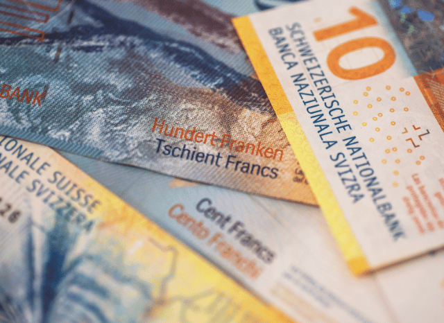 Financial markets reacting to movements in the Swiss franc exchange rate