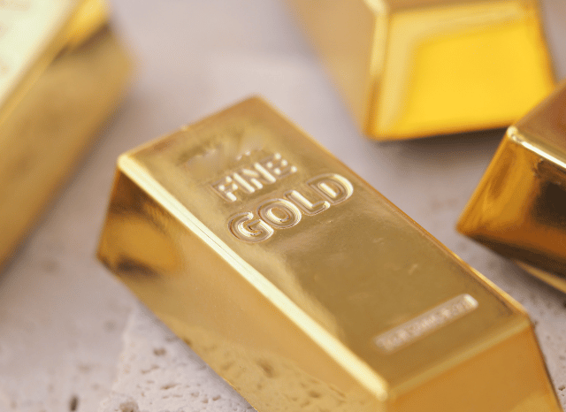 Close view of gold metal representing global demand for precious metals