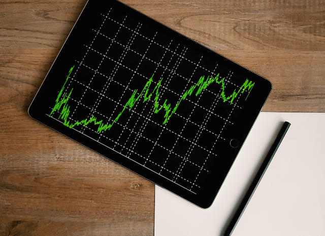 Stock market graph showing performance trends of Swiss Re, Novartis and Rheinmetall