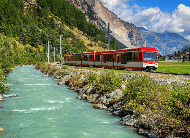 Rail transport systems and trains representing modern sustainable mobility solutions